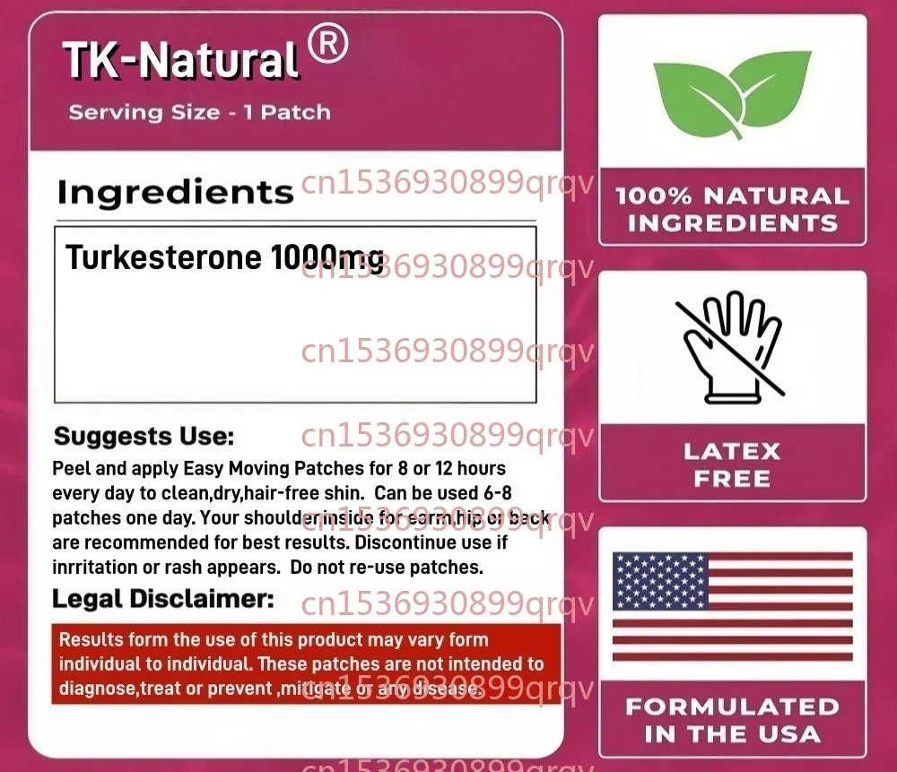 30 Patches Turkesterone Transdermal Patches - Promotes Endurance, Muscle Growth - Rami Wellness Talk