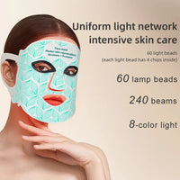 7＋1 Colors LED  Face Mask and Neck  with 850NM Near-infrared Rechargeable Red Light Therapy Mask Skin Care Device for Anti-Aging