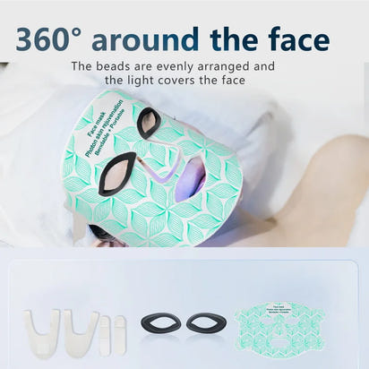 7＋1 Colors LED  Face Mask and Neck  with 850NM Near-infrared Rechargeable Red Light Therapy Mask Skin Care Device for Anti-Aging