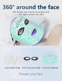 7＋1 Colors LED  Face Mask and Neck  with 850NM Near-infrared Rechargeable Red Light Therapy Mask Skin Care Device for Anti-Aging