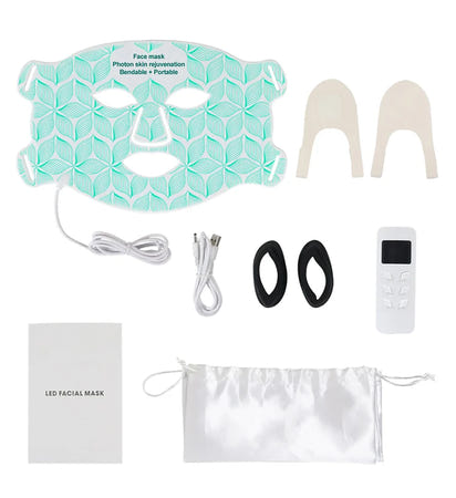 7＋1 Colors LED  Face Mask and Neck  with 850NM Near-infrared Rechargeable Red Light Therapy Mask Skin Care Device for Anti-Aging