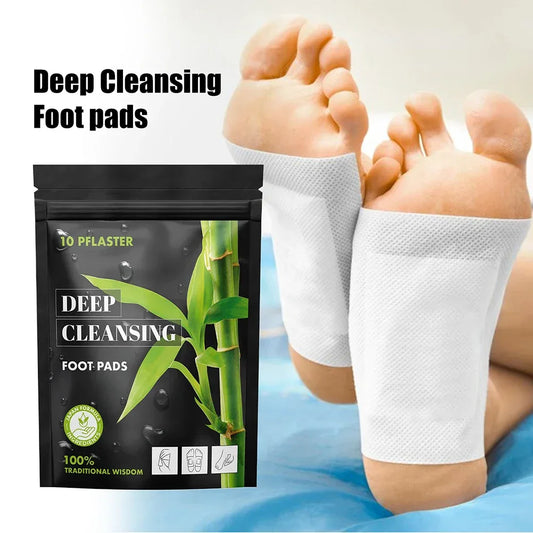 Bamboo Charcoal Detox Foot Patches - Natural Toxin Removal & Stress Relief (10pcs) - Rami Wellness Talk