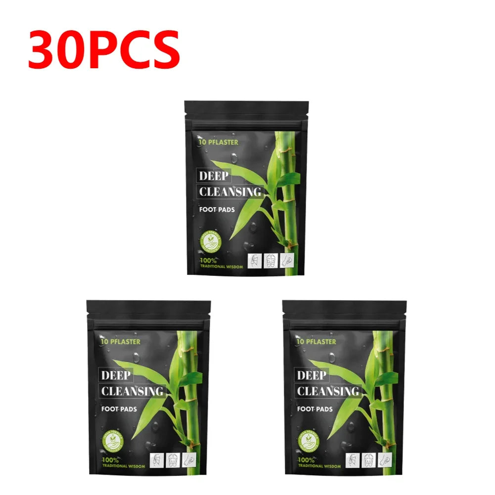 Bamboo Charcoal Detox Foot Patches - Natural Toxin Removal & Stress Relief (10pcs) - Rami Wellness Talk