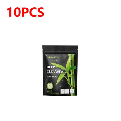 Bamboo Charcoal Detox Foot Patches - Natural Toxin Removal & Stress Relief (10pcs) - Rami Wellness Talk