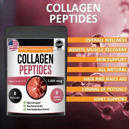 Collagen Peptides Types I, Ii, Iii, V, X 5,000mcg Patch Anti-aging Skin Transdermal Patches - Rami Wellness Talk