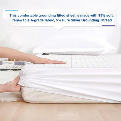 MAXSHARER Earthing fitted sheet Organic cotton with Conductive silver fiber Grounding bed sheet Fitted sheet for Nature Wellness - Rami Wellness Talk