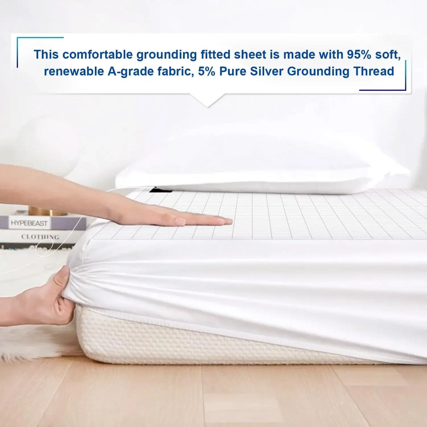 MAXSHARER Earthing fitted sheet Organic cotton with Conductive silver fiber Grounding bed sheet Fitted sheet for Nature Wellness - Rami Wellness Talk