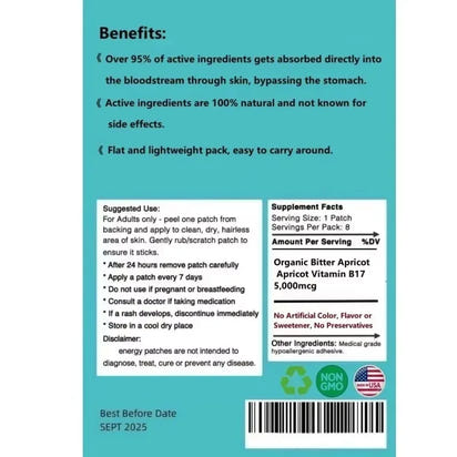 Organic Bitter Apricot Vitamin B17 Transdermal Patches Easy to Use Made in USA - Rami Wellness Talk