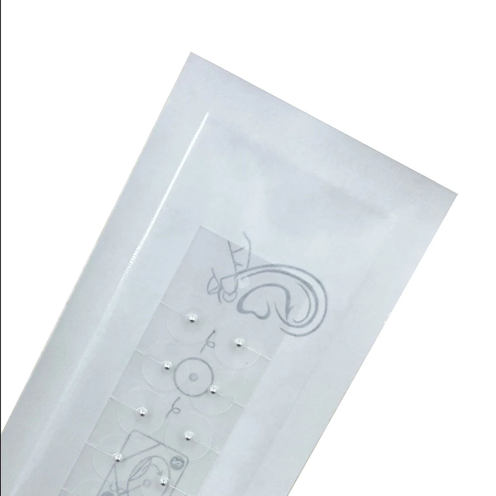 Ear seed Multi-Condition Ear Seeds Acupuncture Auricular Sticker Kit 100pcs Ear Seeds with Acupressure Ear Chart Tweezer set