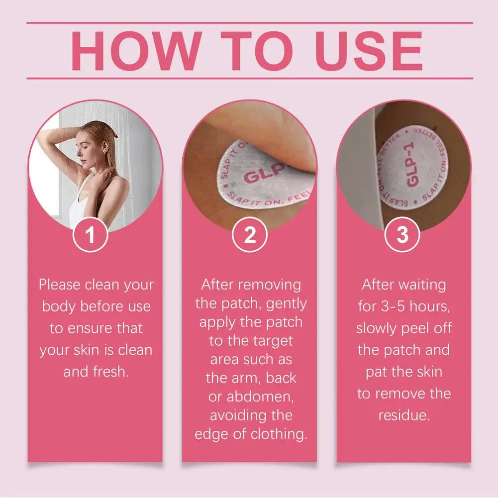 GLP-1 Patches Body Care Patch Support For Women & Men,Natural Ingredients Mild Self Adhesive Patch For Energy(30 Counts/Bag)