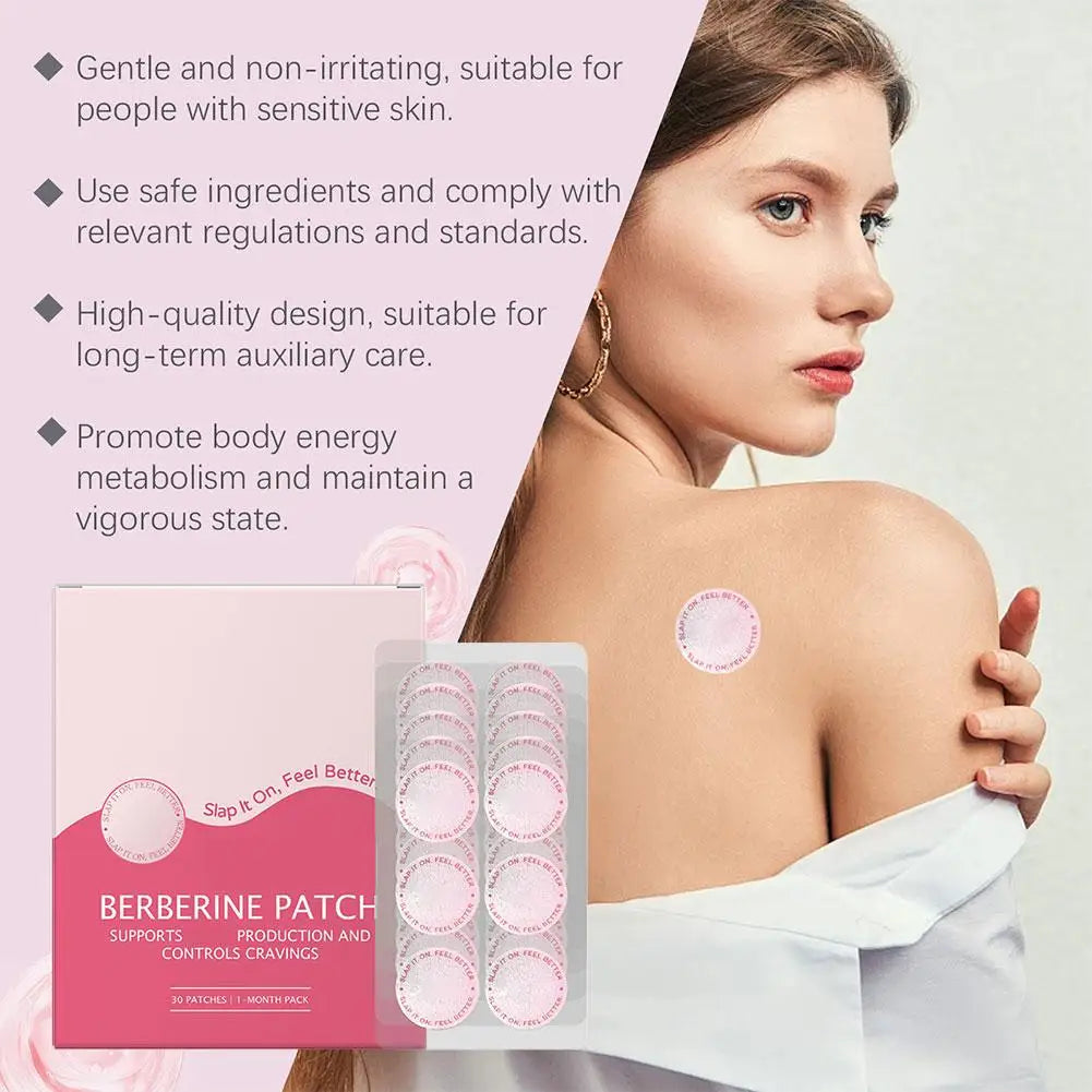 GLP-1 Patches Body Care Patch Support For Women & Men,Natural Ingredients Mild Self Adhesive Patch For Energy(30 Counts/Bag)