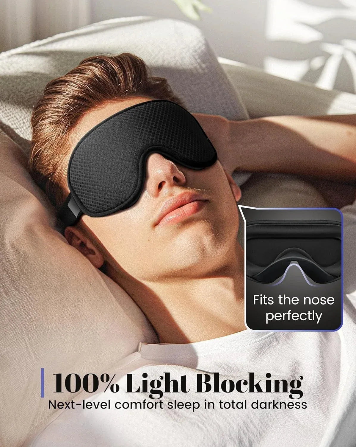 Sleep Mask ,Blackout Eye Masks for Sleep - 3D Breathable Soft Comfortable Eye Mask for Sleeping- Adjustable Night Masks - Rami Wellness Talk