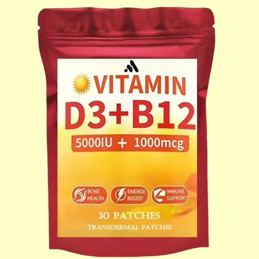 Vitamin D3 & Vitamin B12 Transdermal Patches Natural Energy, Mood, Metabolism & Focus 30 Patches - Rami Wellness Talk